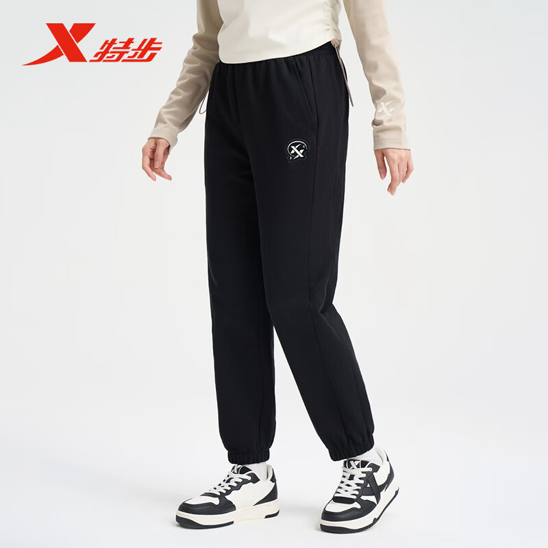 特步针织长裤女2024新款秋季女裤子潮流休闲运动裤976328630529