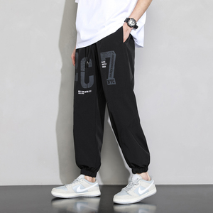 冰丝裤男夏季宽松束脚超薄垂感丝滑休闲长裤速干运动裤K2211-P35图片