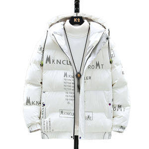 2023新款印花涂鸦情侣冬季加厚短款带帽修身羽绒服时尚Y2219-P115图片