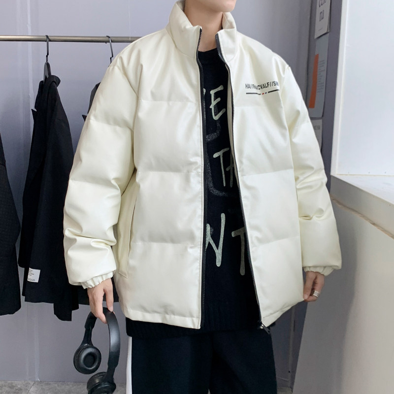 港风棉衣男PU皮棉服21年新款宽松面包服立领冬装棉袄M2102-P6105,男装棉衣,星座815-2