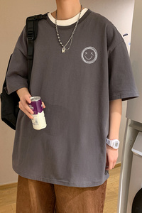 2023夏季新款短袖T恤男大码港风体恤潮牌潮流纯棉打底衫T6613-P15图片