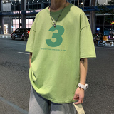 22夏季港风男士百搭休闲复古印花潮大码宽松圆领短袖T恤T6608-P15，男装T恤，星座815-2