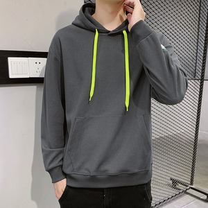 21秋季华夫格打底衫秋冬时尚绣花男青年连帽卫衣上衣潮W809-P30图片