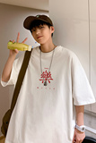 2023夏季新款短袖T恤男大码港风体恤潮牌潮流纯棉打底衫T6612-P15，男装T恤，星座815-2