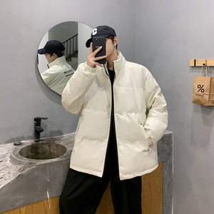 男装棉衣男PU皮棉服2023年新款宽松面包服立领冬装棉袄M2101-P105图片