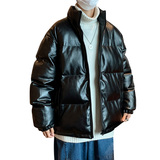 男装棉衣男PU皮棉服2023年新款宽松面包服立领冬装棉袄M2101-P105，男装棉衣，星座815-2