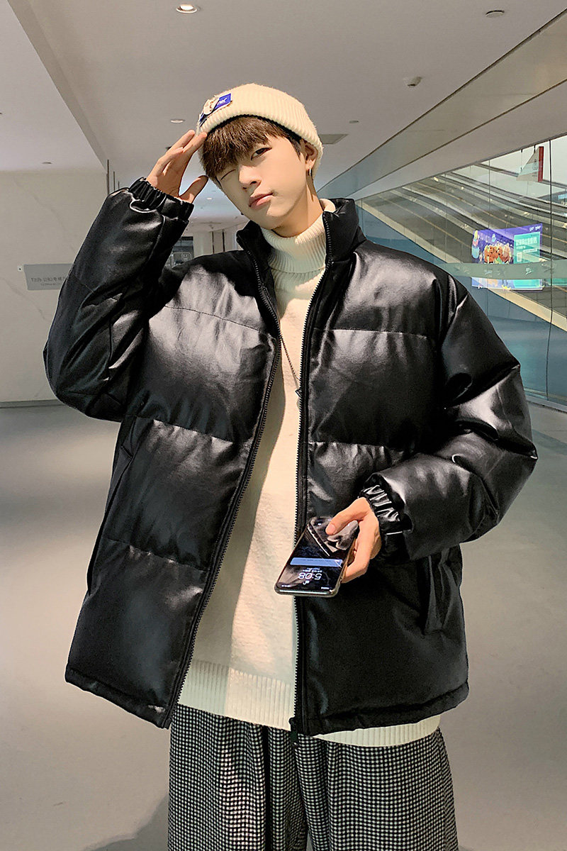 男装棉衣男PU皮棉服2023年新款宽松面包服立领冬装棉袄M2101-P105,男装棉衣,星座815-2