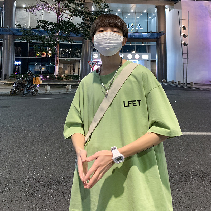 22夏季港风男士百搭休闲复古印花潮大码宽松圆领短袖T恤T6617-P15,男装T恤,星座815-2