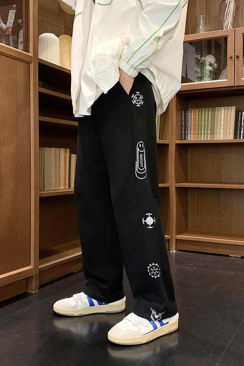 2023秋季新款男士休闲垂感宽松百搭直筒长裤男港风K65-P35限49,男装休闲裤,星座815-2