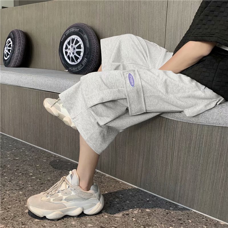 针织卫裤夏季男士运动休闲裤潮流分七裤宽松百搭束脚A78-P25图片