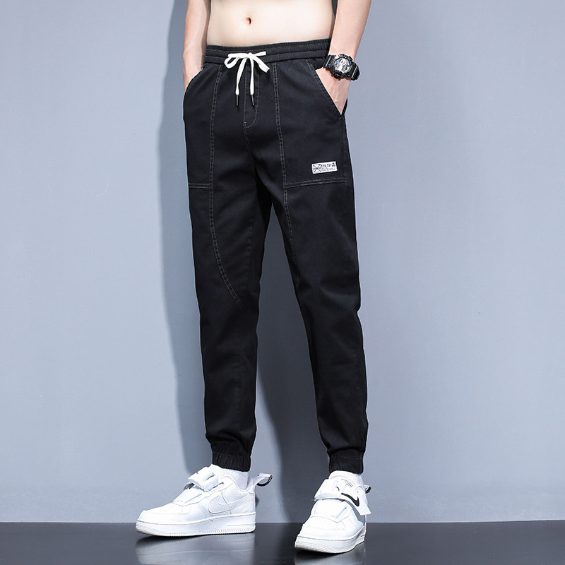 春夏季休闲牛仔裤男系绳宽松哈伦束脚个性工装潮K2135-P35,男装牛仔裤,星座815-2