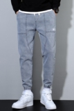 春夏季休闲牛仔裤男系绳宽松哈伦束脚个性工装潮K2135-P35，男装牛仔裤，星座815-2