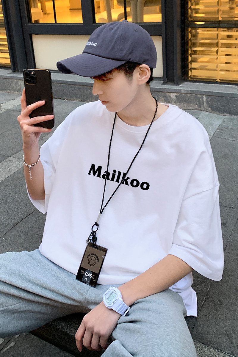 22夏季港风男士百搭休闲复古印花潮大码宽松圆领短袖T恤T6607-P15,男装T恤,星座815-2