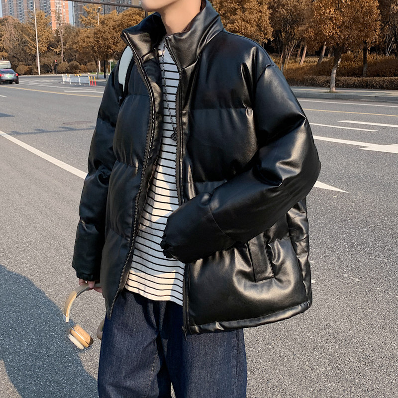 男装棉衣男PU皮棉服2023年新款宽松面包服立领冬装棉袄M2101-P105,男装棉衣,星座815-2