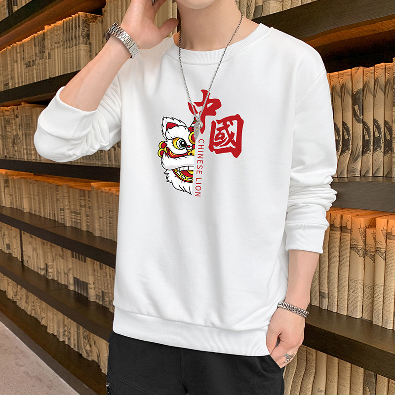 跑量卫衣男21秋季打底上衣潮流韩版宽松T恤时尚百搭长袖W070-P16图片