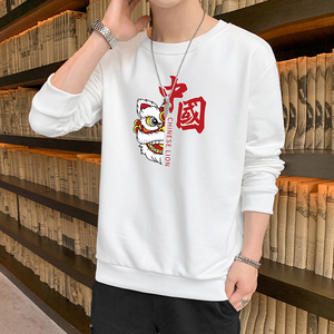 跑量卫衣男21秋季打底上衣潮流韩版宽松T恤时尚百搭长袖W070-P16图片