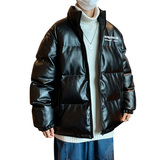 港风棉衣男PU皮棉服21年新款宽松面包服立领冬装棉袄M2102-P6105，男装棉衣，星座815-2