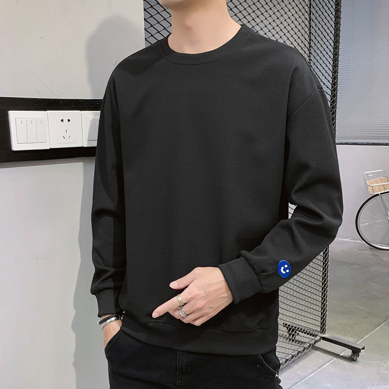 2021男士长袖休闲秋季新款华夫格上衣服卫衣打底衫insW808-P27,男装卫衣,星座815-2
