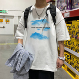 2024夏季新款短袖T恤男大码港风体恤潮牌潮流纯棉打底衫T6601-P15，男装T恤，星座815-2