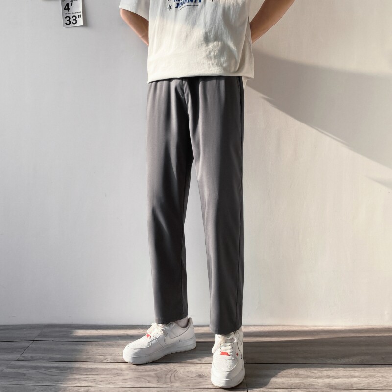 2023春夏新款男士简约百搭休闲小脚冰丝速干九分裤K10-P19,男装休闲裤,星座815-2