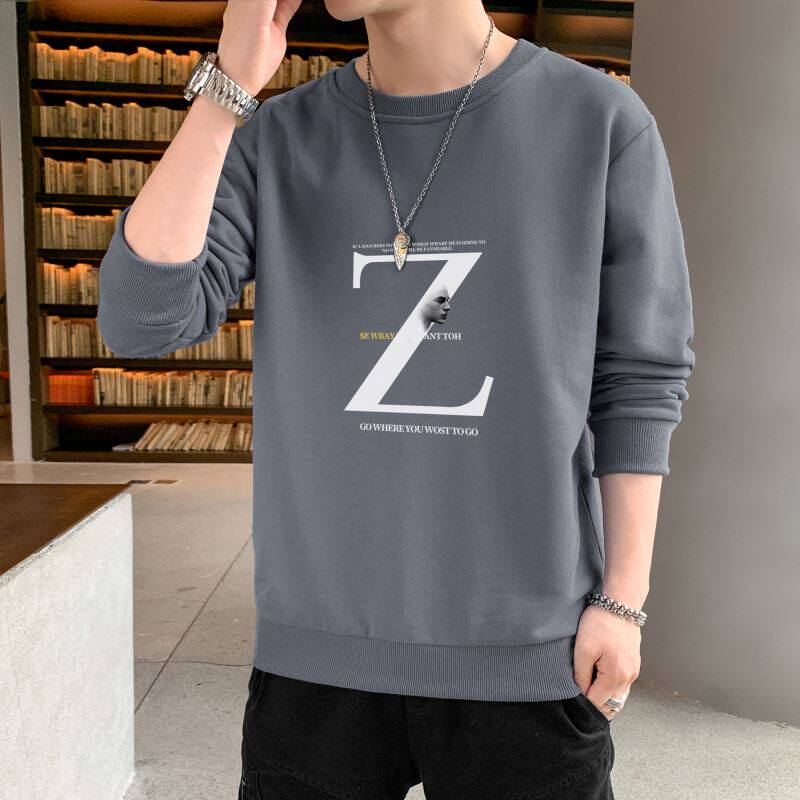 男士长袖休闲春季2023新款春装潮流秋衣上衣服打底衫insW501-P15图片