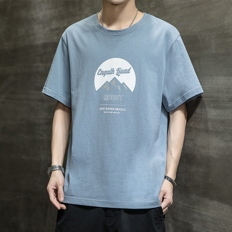 夏男短袖新款休闲短袖简约印花宽松圆领潮打底衫T344-P20,男装T恤,星座815-2