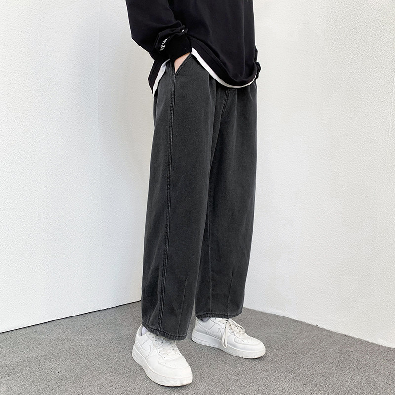 2024春夏高街vibe牛仔裤男宽松蓝色直筒裤阔腿裤男K69-P45,男装牛仔裤,星座815-2