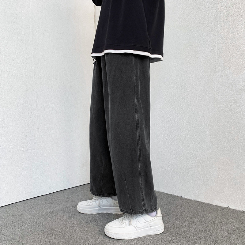 2024春夏高街vibe牛仔裤男宽松蓝色直筒裤阔腿裤男K69-P45,男装牛仔裤,星座815-2