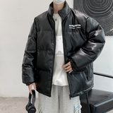 港风棉衣男PU皮棉服21年新款宽松面包服立领冬装棉袄M2102-P6105，男装棉衣，星座815-2
