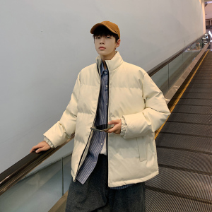 男装棉衣男PU皮棉服2023年新款宽松面包服立领冬装棉袄M2101-P105图片