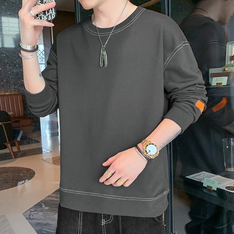 21长袖t恤卫衣秋衣秋季春装上衣服打底衫内搭潮流圆领男W806-P23,男装卫衣,星座815-2