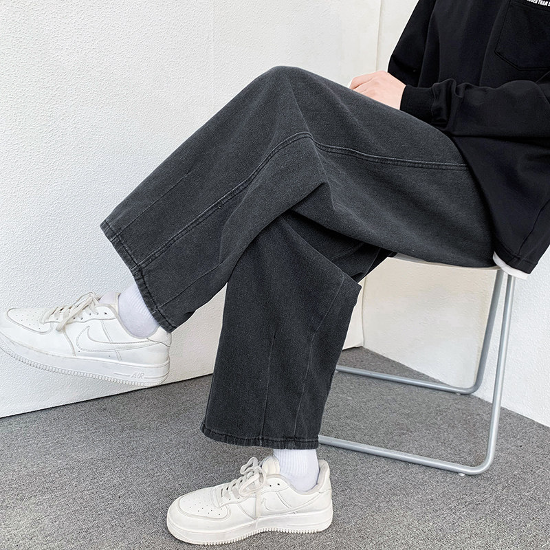 2024春夏高街vibe牛仔裤男宽松蓝色直筒裤阔腿裤男 K69-P45图片