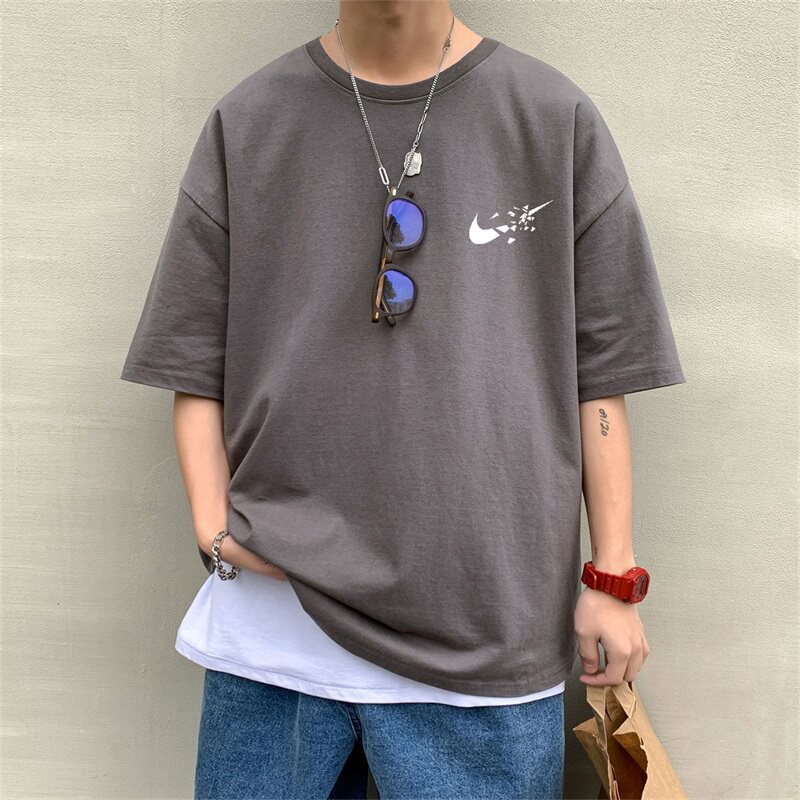 2023夏季新款短袖T恤男大码港风体恤潮牌潮流纯棉打底衫T6615-P15,男装T恤,星座815-2
