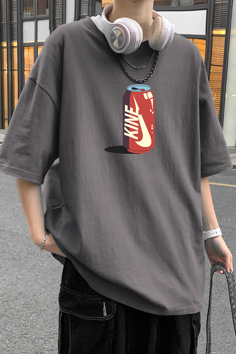 22夏季港风男士百搭休闲复古印花潮大码宽松圆领短袖T恤T6609-P15,男装T恤,星座815-2