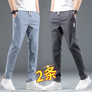 22春款仿牛仔修身直筒长裤百搭宽松休闲裤小脚裤拼接裤K1080-P42图片