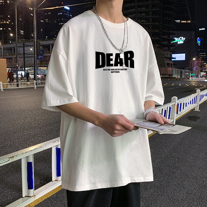 22夏季港风男士百搭休闲复古印花潮大码宽松圆领短袖T恤T6605-P15,男装T恤,星座815-2