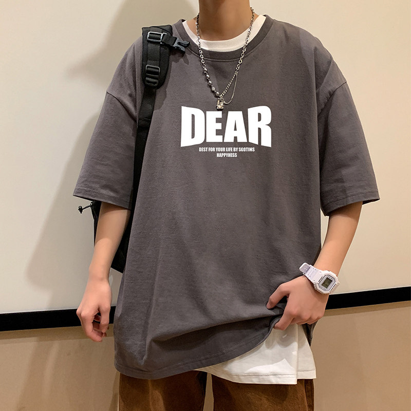 2023夏季新款短袖T恤男大码港风体恤潮牌潮流纯棉打底衫T6605-P15,男装T恤,星座815-2