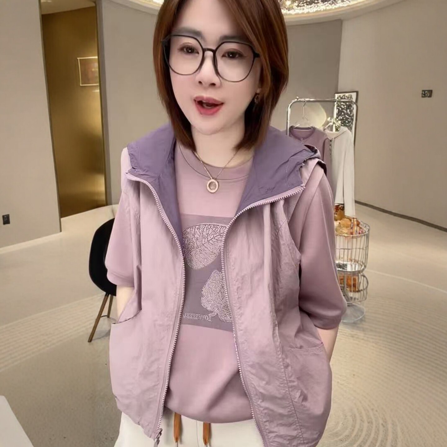 双面穿连帽拉链马甲2026秋季新款女轻薄防晒马夹百搭减龄透气外套