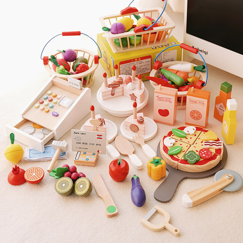 木制仿真果蔬切切乐厨房便利店