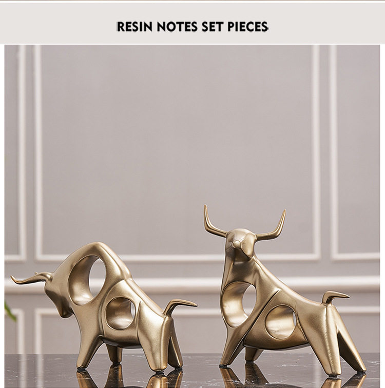 现代简约牛气冲天摆件办公桌摆件创意客厅书房书桌书柜家居装饰品