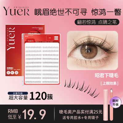 月儿公主昭君貂蝉下睫毛假睫毛猫爪自然仿真四大美女十排装大容量