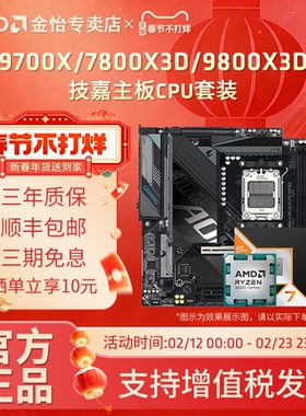 AMD锐龙9700X/7800X3D/9800X3D搭技嘉B850M/X870冰雕主板CPU套装