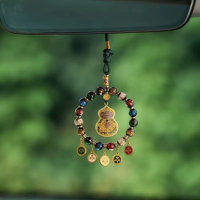 香灰琉璃五路财神车挂平安福禄