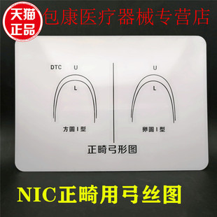 树脂塑料正畸弓丝弓形图 白色透明弓形图 镍钛丝弓形对照图比照图