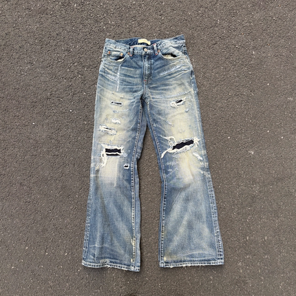 Set for life x Wirote 联名 赤耳面料 万针Boro 646版型牛仔裤