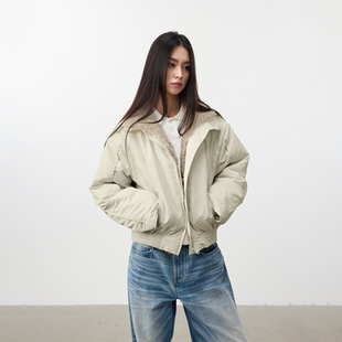 for 短款 life 立体剪裁可卸毛领修身 夹克 25FW Set