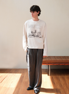 Set for life 25FW “圣经羊灵“ 系列 单缝线短宽印花长袖