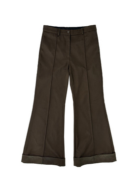 Set for life 24SS通勤中线立体感修身卷脚边喇叭西裤