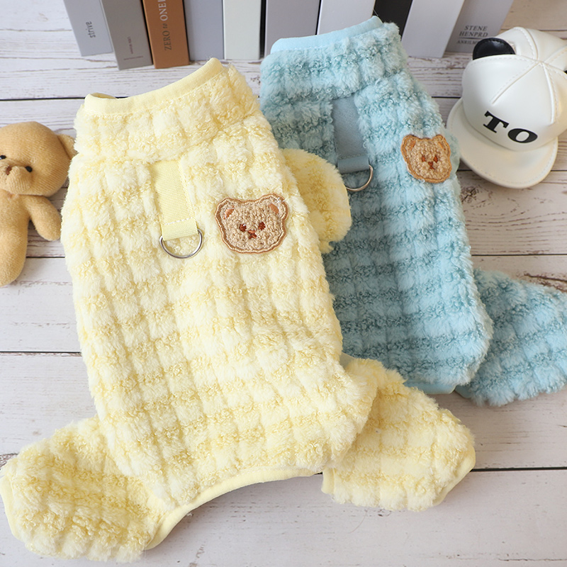 幼犬刺绣小熊棉衣冬装