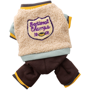 小狗狗冬季衣服泰迪网红四脚衣小型犬珊瑚绒保暖棉衣幼犬冬装棉袄